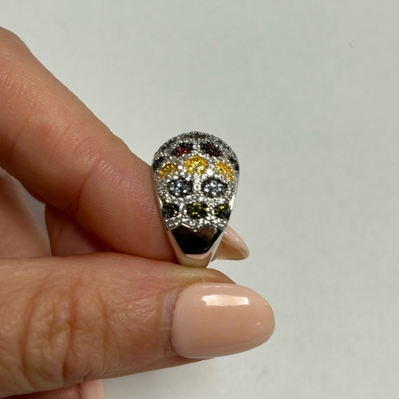 Suzy Levian Sterling Silver Multi Color CZ Band NWT - Picture 3 of 5